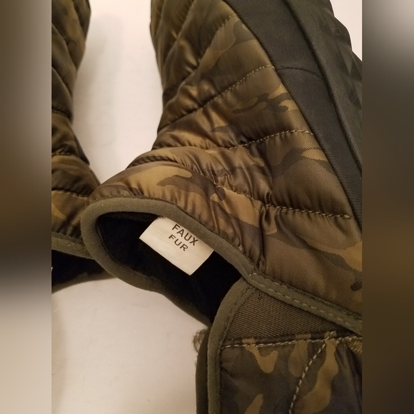 Aldo Men's Pufferlounge Loafers Green Camouflage Size 13 Faux Fur Lined - Picture 11 of 16